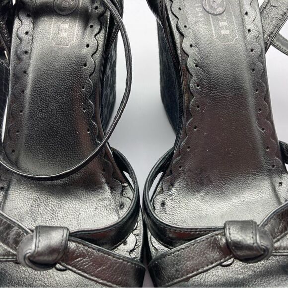 Vintage Coach Cathleen Pewter Leather Sandals Size 5,5 - Picture 6 of 13